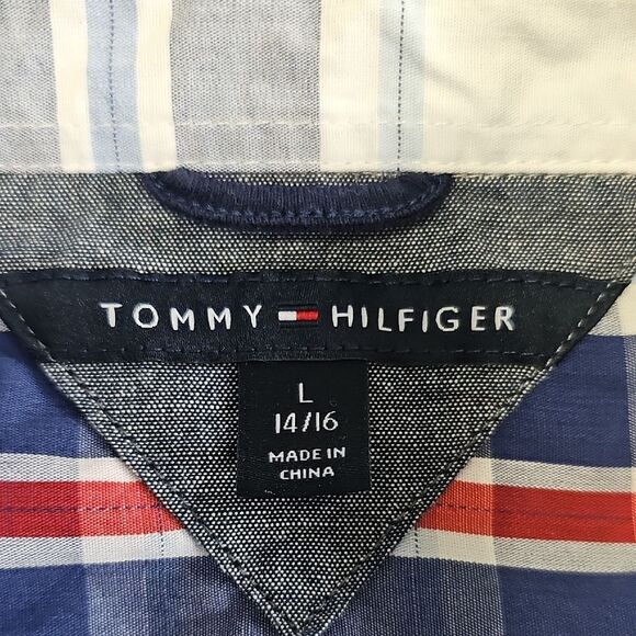 Men's Blue and Red Plaid Shirt - Picture 2 of 6